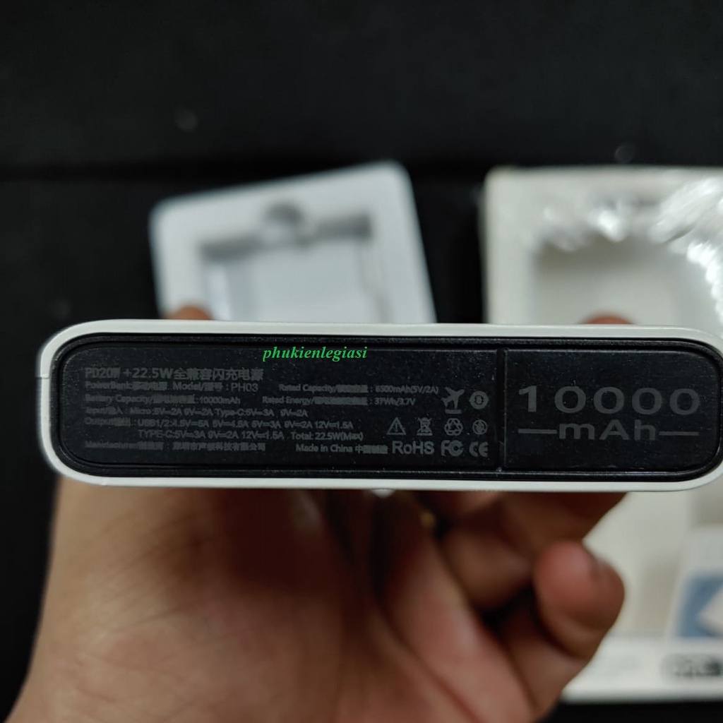 Pin SDP 10000MAH 22.5w Cổng PD Sendem PH03 hỗ trợ sạc nhanh nhiều chuẩn