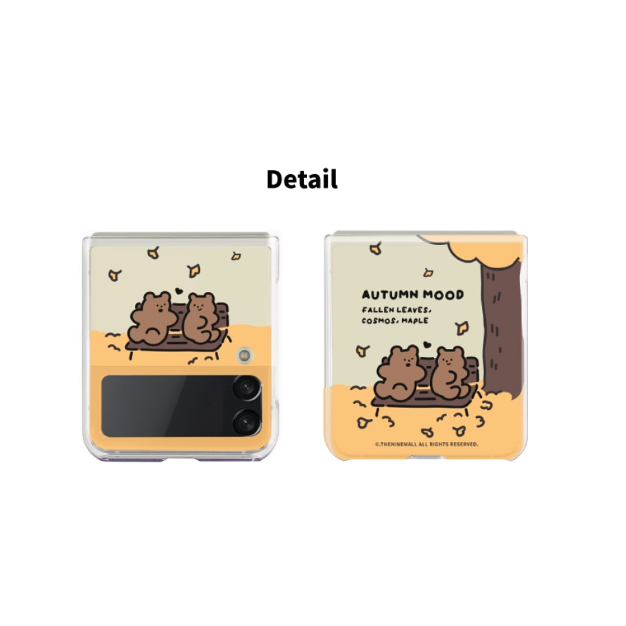 [HÀNGSẴN] Ốp lưng Samsung Z Flip3 trong suốt in hình gấu cực cute có 2 màu