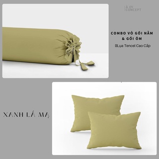 [TẶNG 1 VỎ ÔM] Combo 2 Vỏ Gối Nằm Trơn  Lụa Tencel (C) - À Ơi Concept
