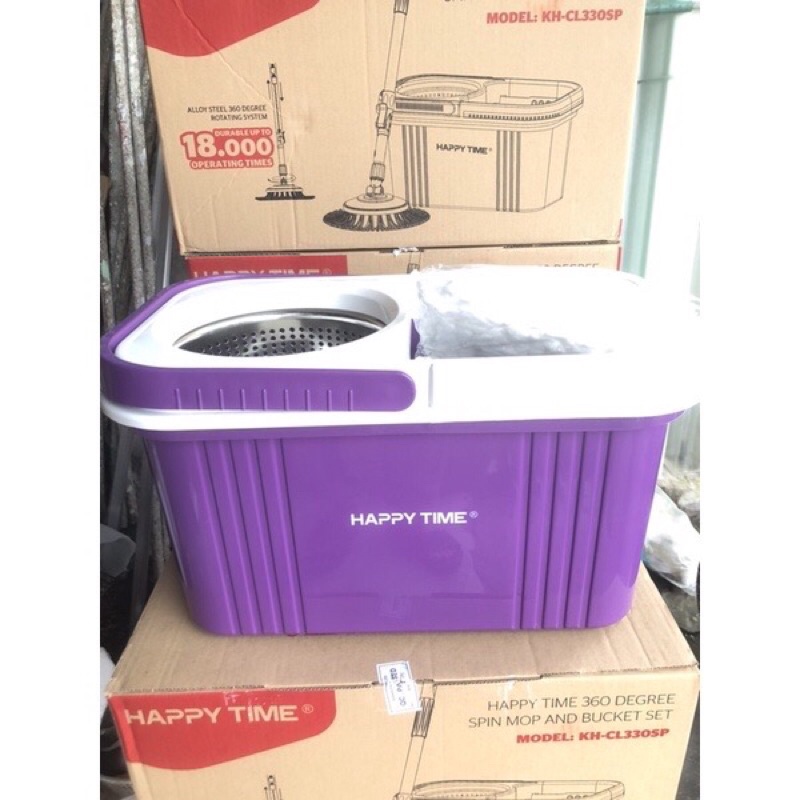 Bộ Lau Nhà Thông Minh Xoay 360 Độ Happy Time Tặng Kèm 1 Bông Lau Nhà