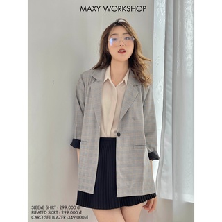 Áo khoác blazer phong cách Hàn Quốc caro set blazer Maxy Workshop