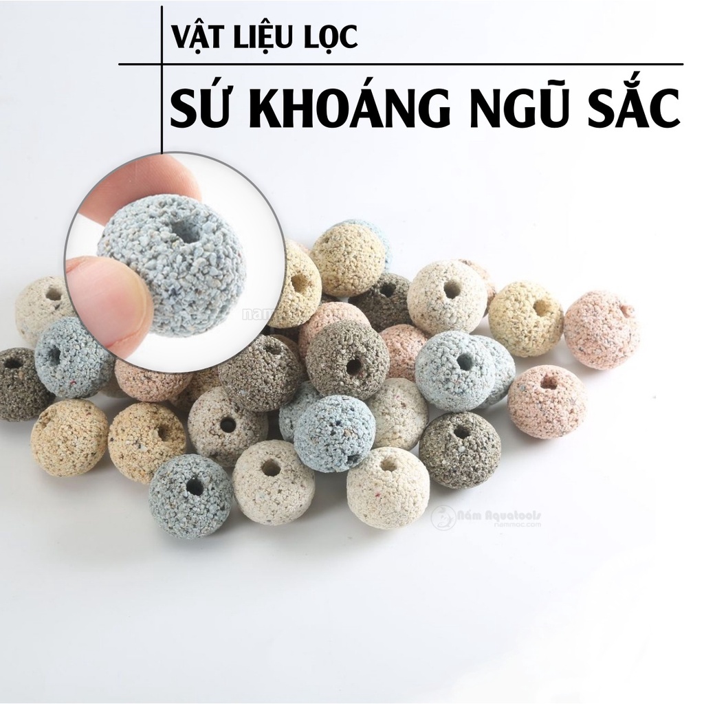 Sứ Khoáng Nano | Sứ Khoáng Ngũ Sắc | Vật liệu Lọc Nước Đa Năng - Cung Cấp Khoáng Vi Lượng Giúp Cá Khoẻ - Lên Màu Đẹp