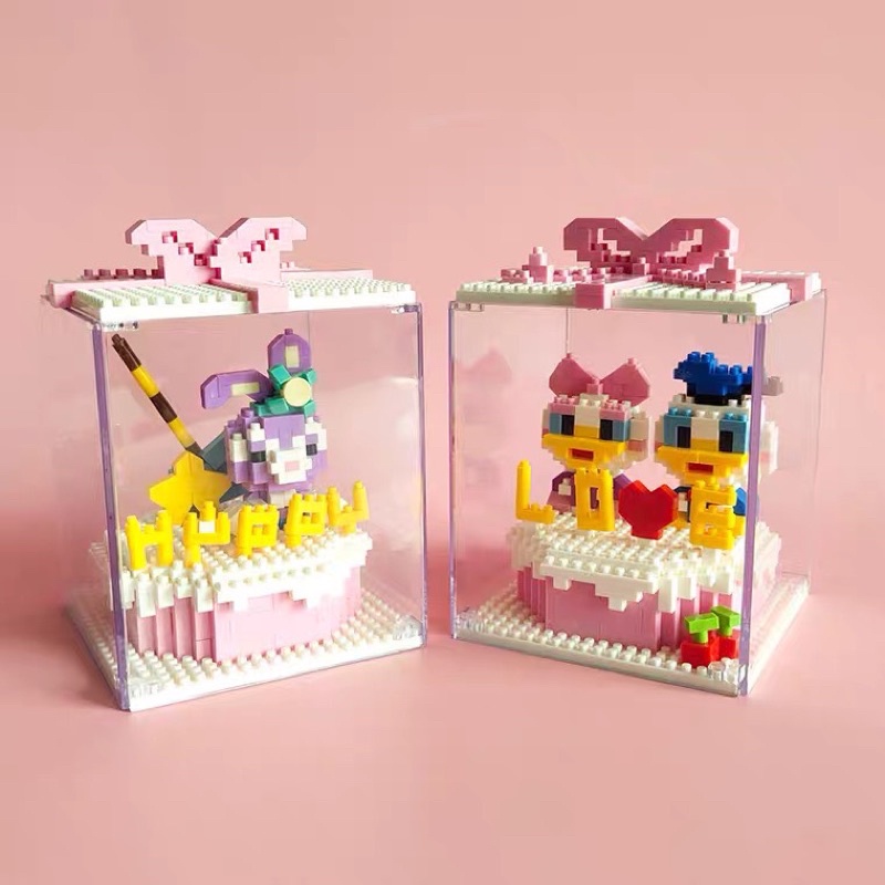 Xếp hình  bánh kem sinh nhật 1894 thỏ stella lou vịt donal gấu - mảnh ghép đồ chơi lắp ráp nanoblocks cho bé