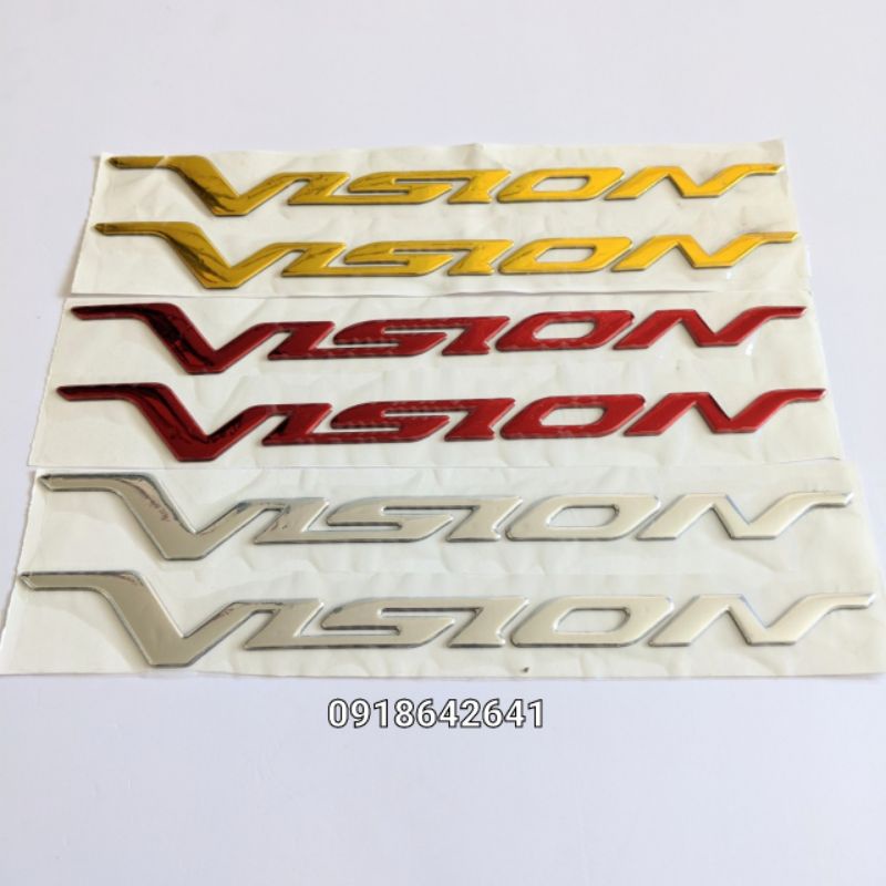 Bộ tem chữ Vision đời đầu nhựa dẻo cao cấp ( chữ to)