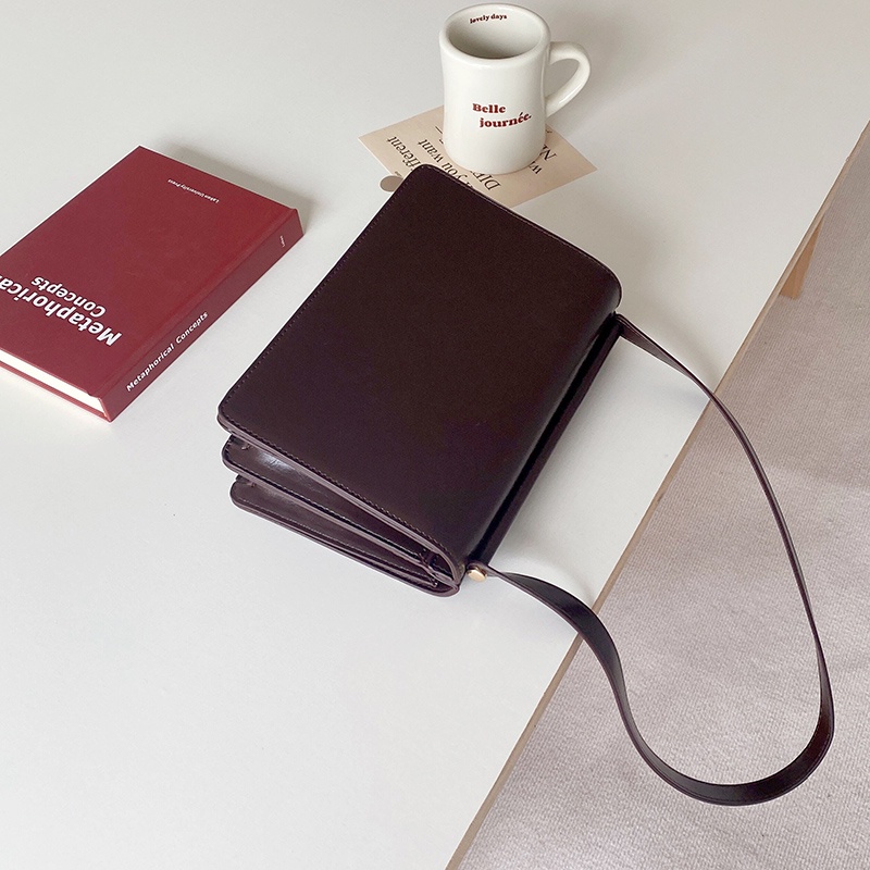 Túi xách đeo vai IELGY màu xanh lá phong cách cổ điển Pháp cho nữ