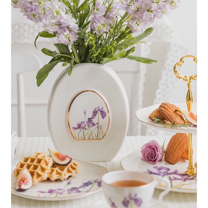 Bộ trà chiều màu tím Iris Tea phong cách Châu Âu | Bộ trà chiều cao cấp