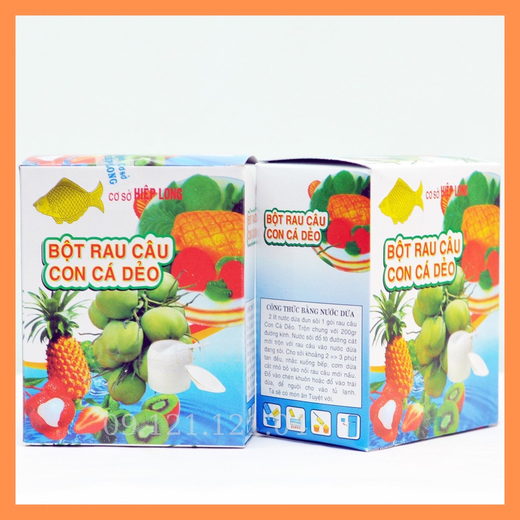 (HT) Thạch rau câu/bột rau câu con cá dẻo HIỆP LONG (12 gói x 12gr)