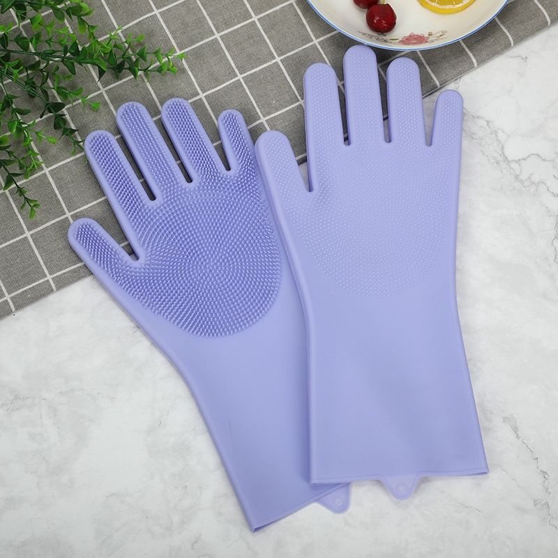 Găng Tay Silicon Rửa Bát Tạo Bọt (1 Đôi)