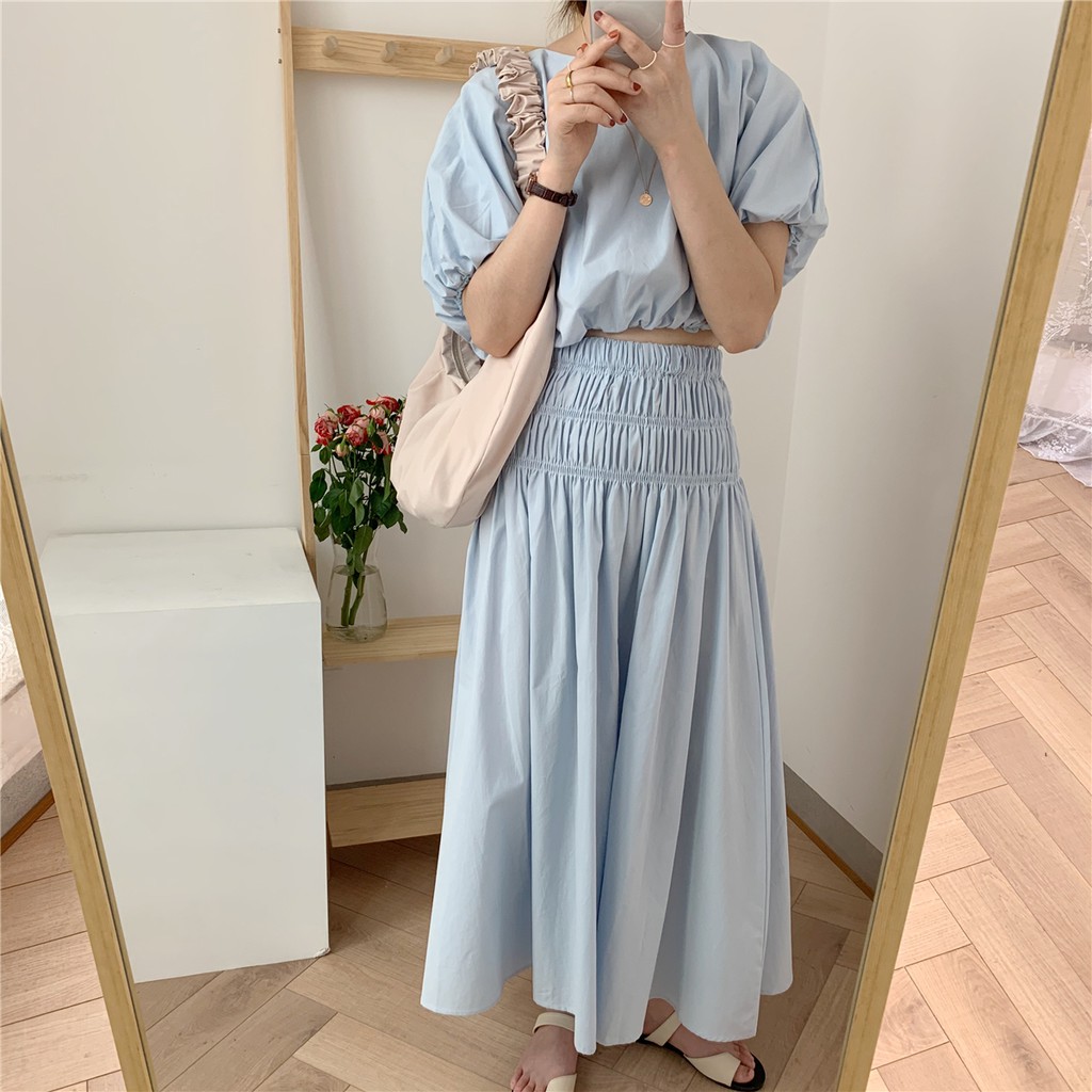 Set áo dơi 🌸 Freeship 🌸 Bộ áo dơi chân váy chun eo cotton tàu min