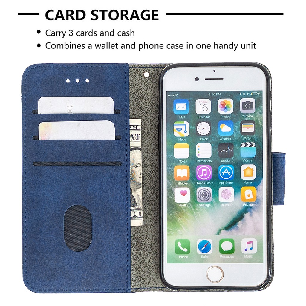 Ốp lưng da gập cho iPhone 8 Plus iPhone 7 Plus iPhone 6 6S Plus