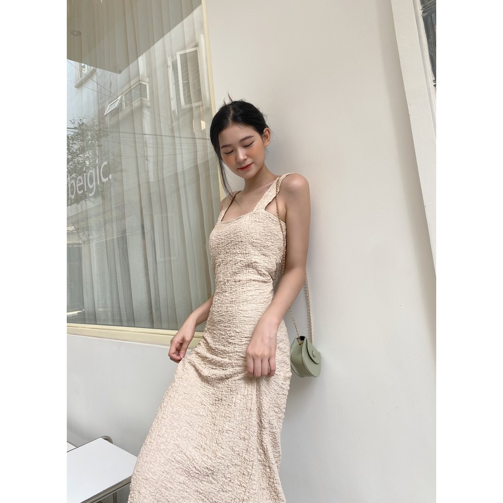 YU CHERRY | Đầm hai dây ôm thun gân đẹp hack dáng Cami Spandex Dress YD143