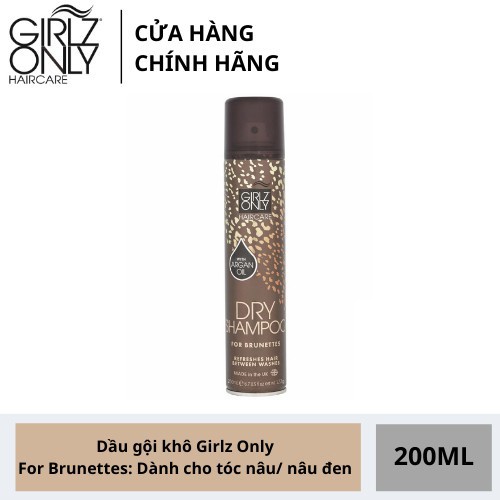 Dầu Gội Khô Girlz Only Party Nights / Dawn 'Til Dusk / Dazzling Volume / For Brunettes / No Residue Nude 200ml