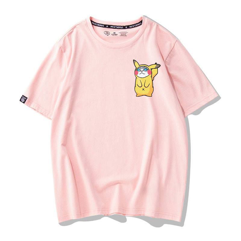 [Hàng Xịn, Gía Tốt] Áo Phông Thun Nữ Tay Ngắn Icon Họa Tiết Pika Chu Dễ Thương - Unisex - Cotton - Mã AT024