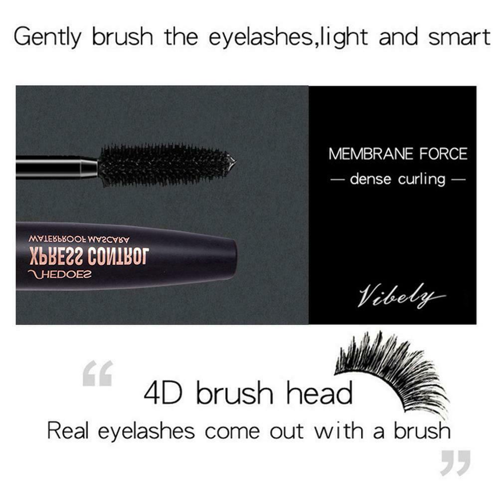 (Hàng Mới Về) Mascara Sợi Tơ 4d Màu Đen Kháng Nước Chuốt Dài / Cong Mi Lâu Trôi Không Lem Nhòe Q8O3