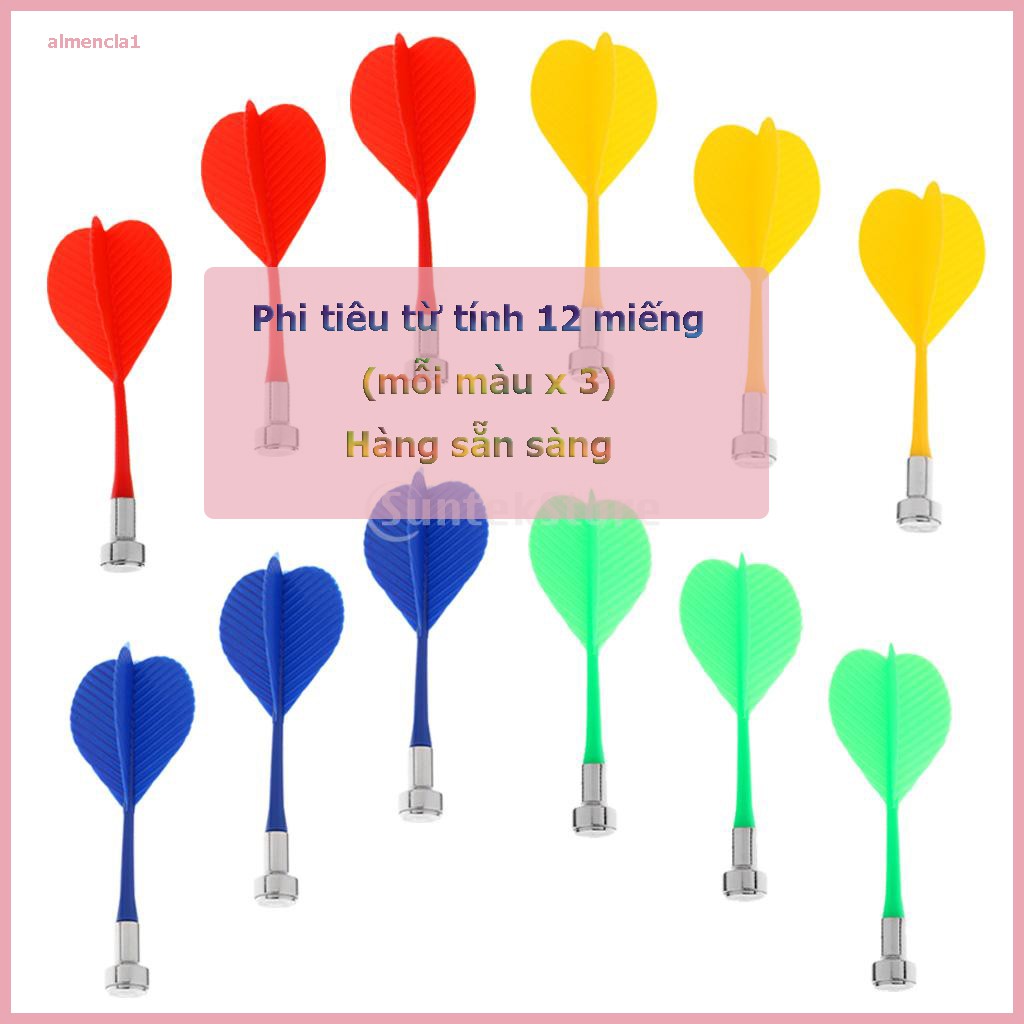 【Hàng sẵn sàng】Set 12 chiếc phi tiêu hít nam châm chơi trong nhà nhiều màu