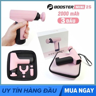 Súng mát xa cầm tay mini Booster 2S, Công suất 45W, 3 đầu 4 tốc độ làm thư giãn cơ bắp