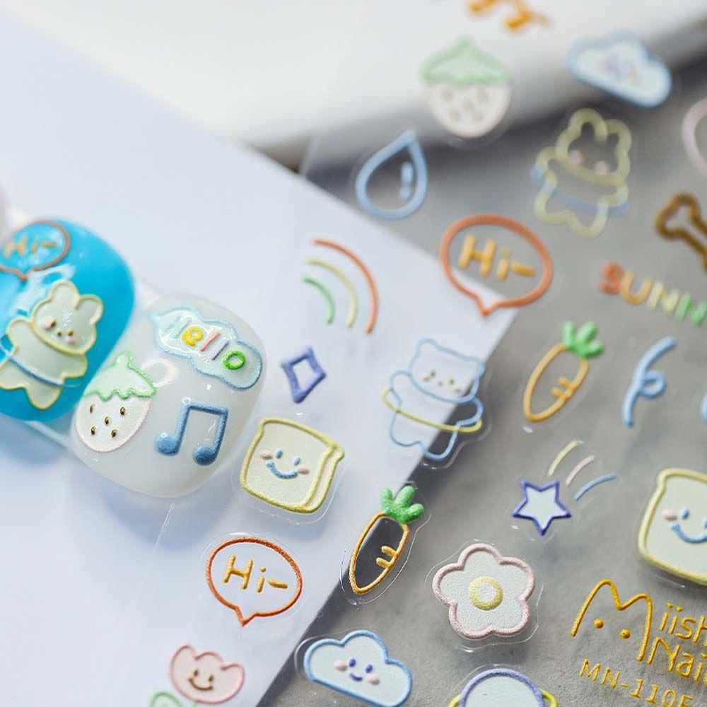 QQMALL Nhãn Dán Trang Trí Móng Tự Dính Hình Nơ Xinh Xắn