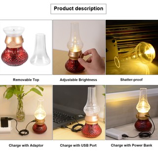 Đèn LED để bàn giả đèn dầu kiểu retro