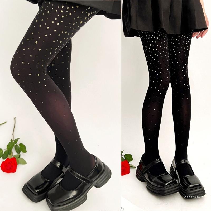 XIXI Quần Tất Lưng Cao Họa Tiết Chấm Bi Quyến Rũ Cho Nữ