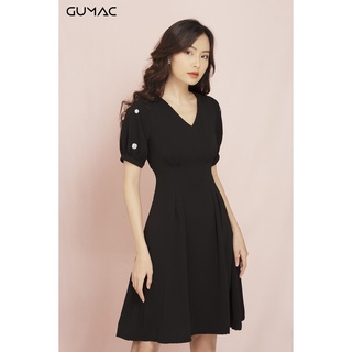 Đầm nữ tay thêu hoa GUMAC MS11951_DEN