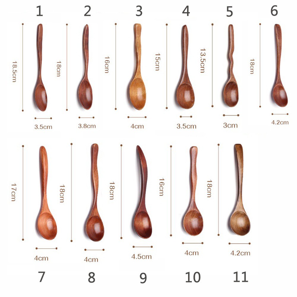 Muỗng cà phê cán dài bằng gỗ tiện dụng thân thiện với môi trường