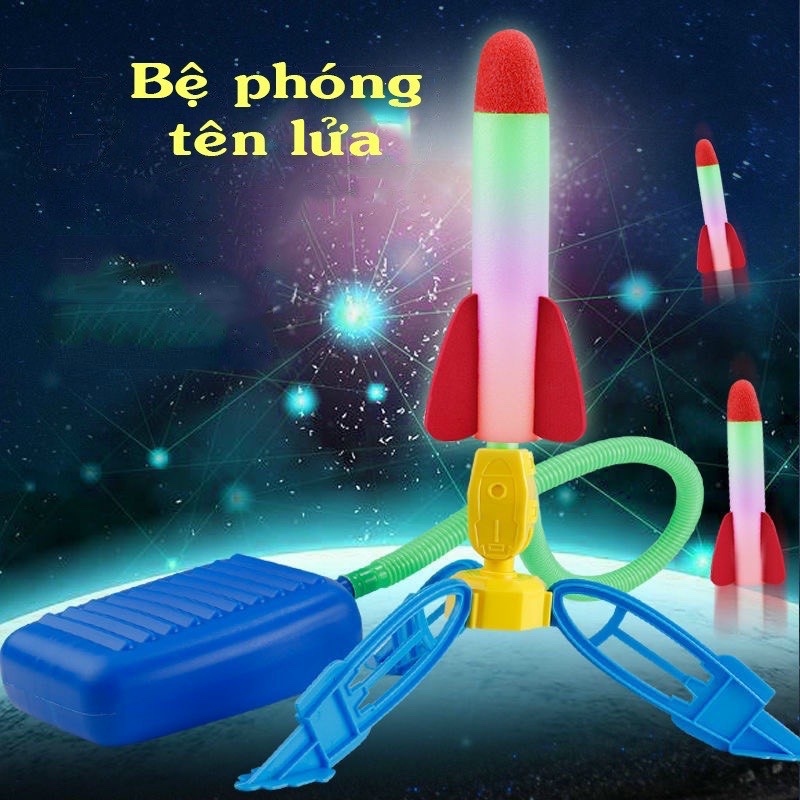 MVP2729 Đồ chơi bệ phóng tên lửa cho bé, tên lửa kèm đèn phát sáng giúp bé vận động phát triển trí tuệ