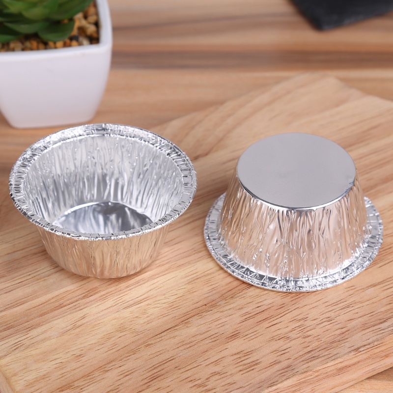 Set 50 chén giấy bạc nướng, khuôn làm bánh tart trứng, các loại bánh ngọt và bánh mặn tiện ích, bộ 50 khuôn giấy bạc