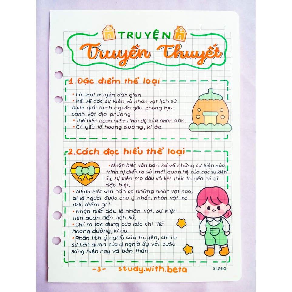 sổ giấy trang trí văn 6 chương trình mới