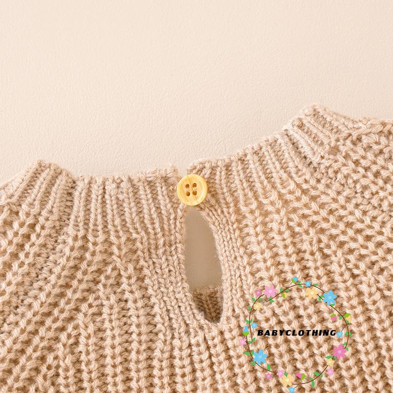 Set Áo Liền Quần Dài Tay Cổ Tròn + Mũ Cho Bé Gái