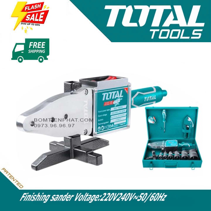 Máy hàn nhựa ống nhiệt 1500W CHÍNH HÃNG TOTAL TT328151 - Bộ 20,25,32,40,50,63 TOTAL TOOLS WORLD Thương Hiệu Đức