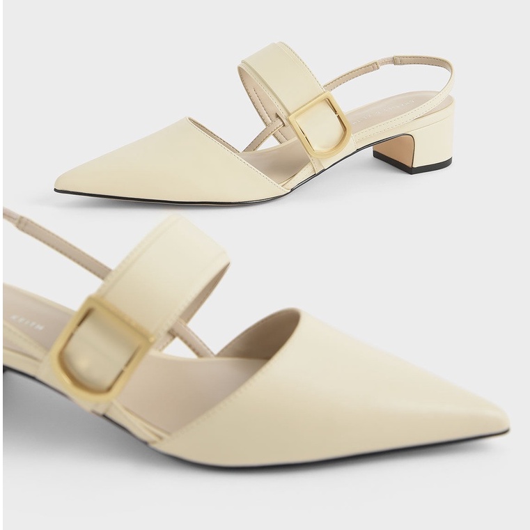 Giày Nữ Mũi Nhọn Gót Thấp Charles and Keith (ảnh thật) Chính Hãng Sang Trọng Thanh Lịch