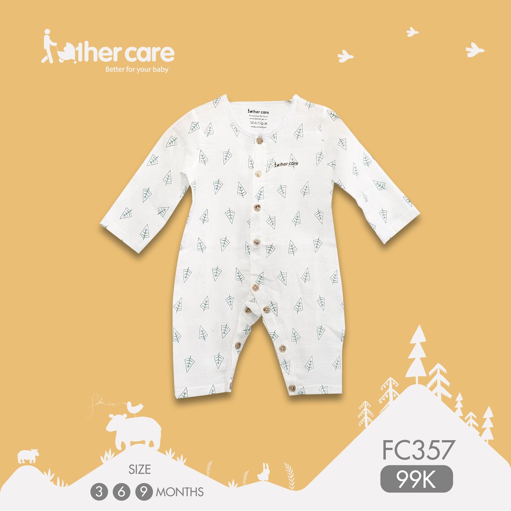 Bộ Body FatherCare Dài Tay Xô Đũi - Họa tiết