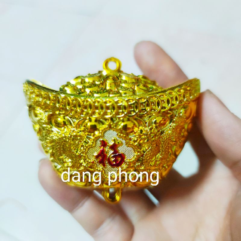 Set 5 thỏi vàng lớn 7cm trang trí bông tỏi.tháp tỏi, oản tài lộc