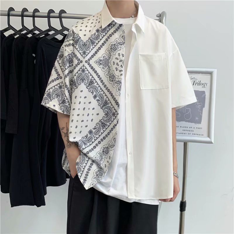 Áo sơ mi tay ngắn in họa tiết thời trang Hàn Quốc cho nam TILAA FASHION AM01