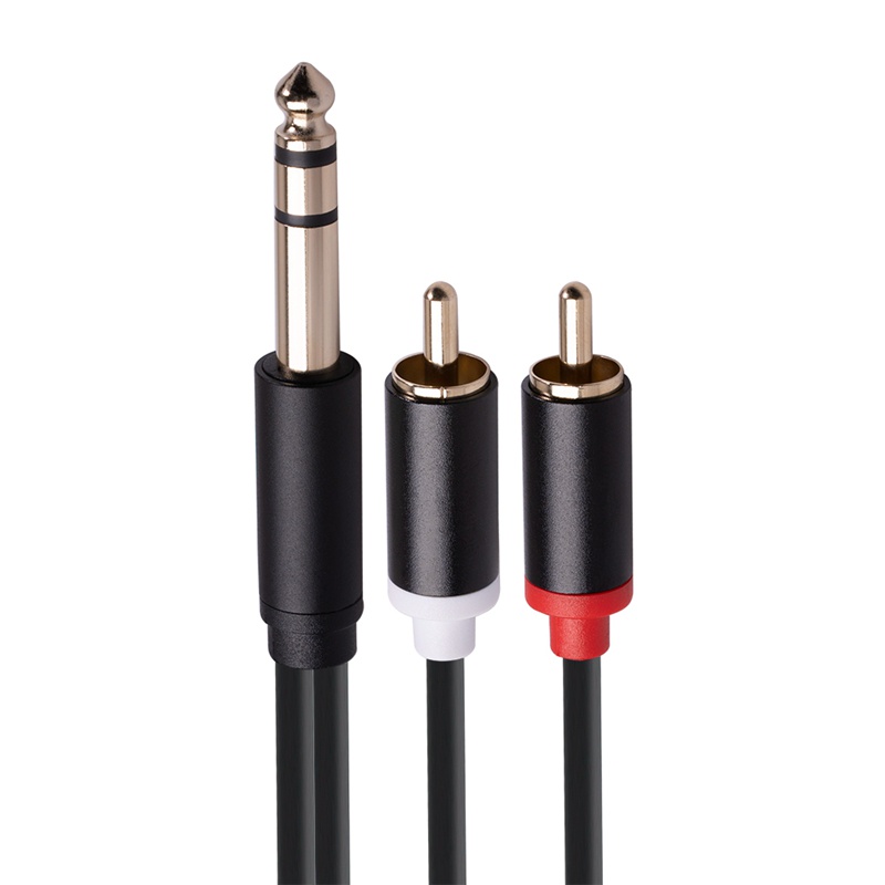 Cáp ChuyểN ĐổI Âm Thanh RCA 6.35 mm Sang 2RCA, Chia 6.35mm Sang 2 RCA
