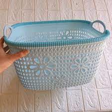 Giỏ nhựa giả đan mây Việt Nhật,Hình chữ nhật có quai cầm