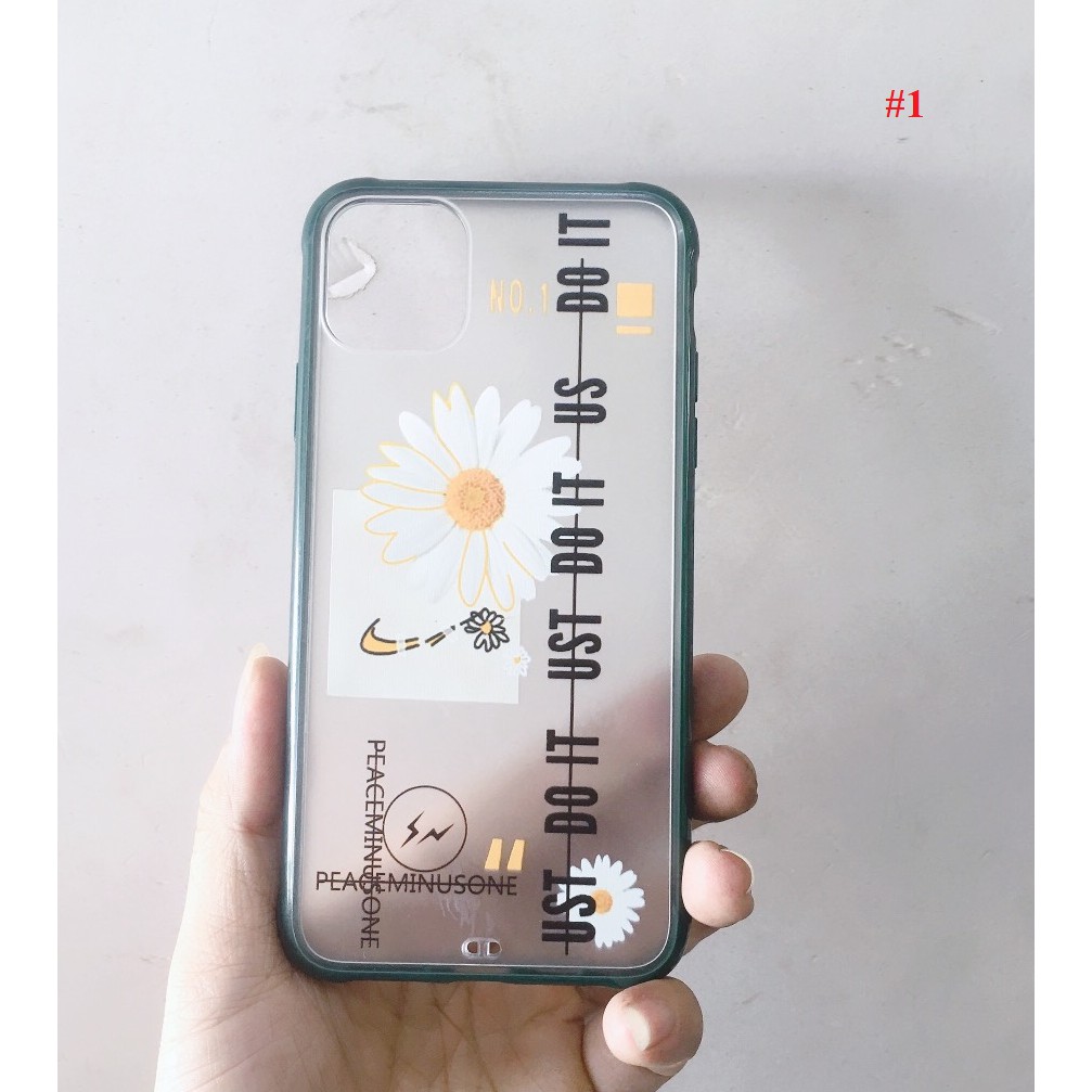 Ốp viền màu lưng nhám hoa cúc Iphone 11promax chống sốc 4 góc cạnh