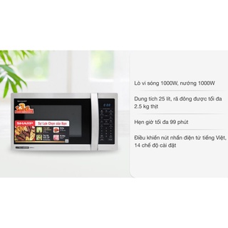 Lò vi sóng có nướng sharp r-g52xvn-st 25 lít