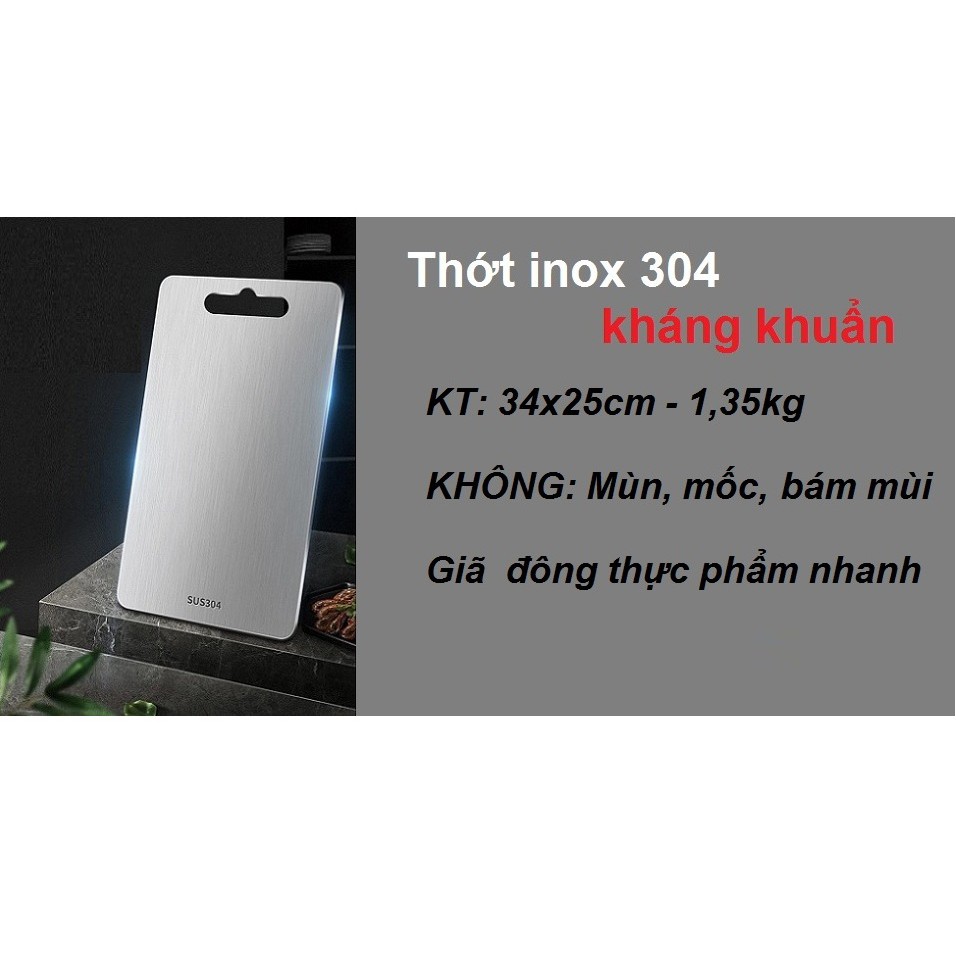 Thớt inox 304 - Mua 1 lần dùng CẢ ĐỜI