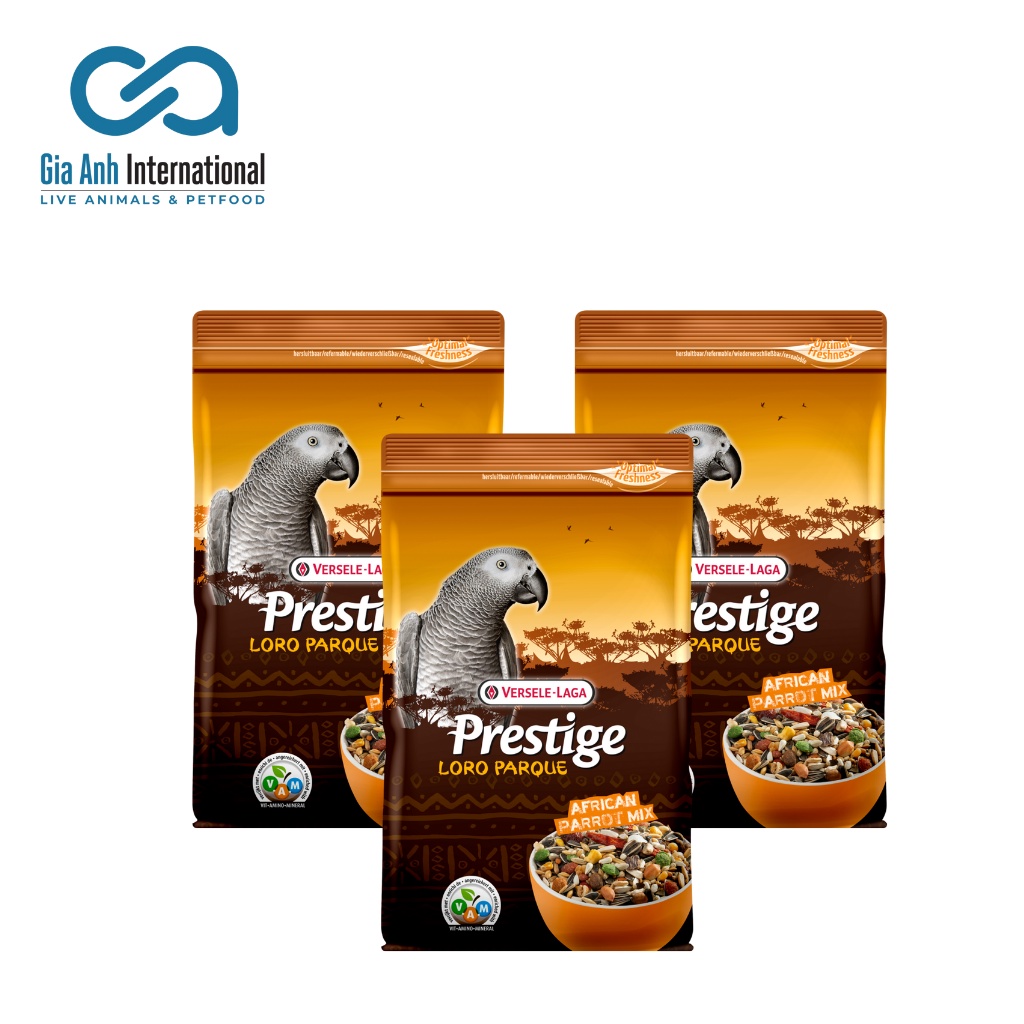 Hạt Trộn Cho Vẹt Xám, Jardine, Senegal - Versele-laga Prestige African Parrot Mix Giúp Vẹt Khoẻ Mạnh, Mau Lớn Gói 1kg