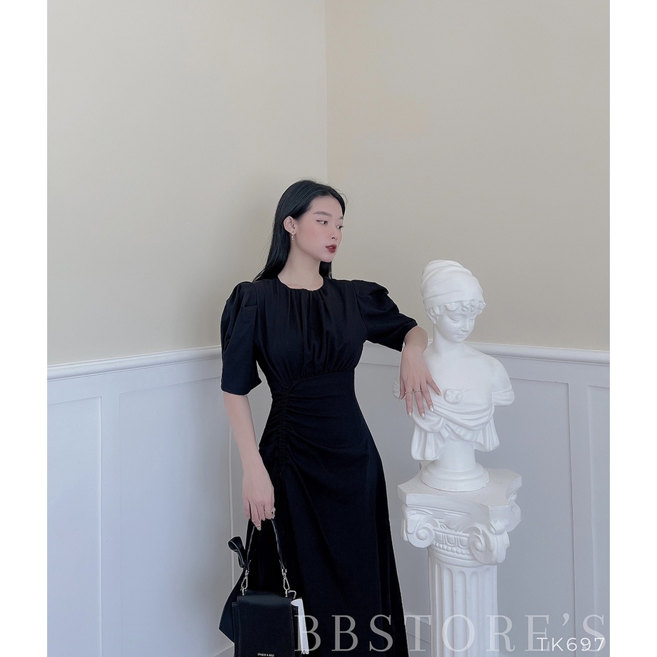 BBSTORE'S Đầm Xoè Rút Dây Phối Tay Phồng Đi Tiệc Đi Làm Cực Xinh -TK697