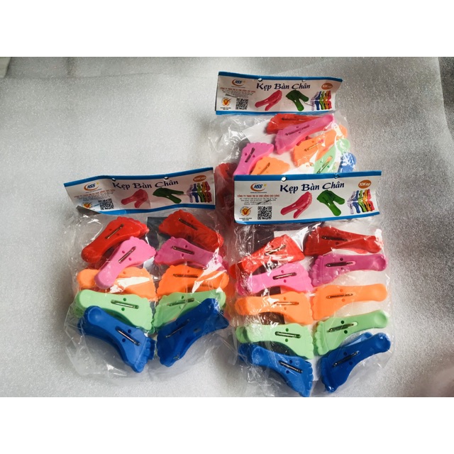 Bộ 10 kẹp Phơi đồ hình Bàn chân dễ thương - móc phơi đồ