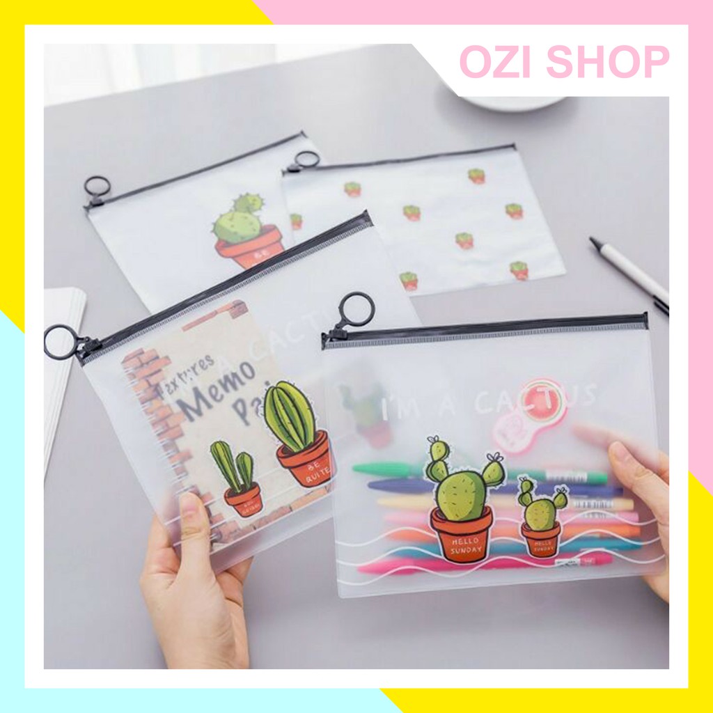 Túi Zip Hình Xương Rồng, Túi Đựng Bút Hình Xương Rồng #8