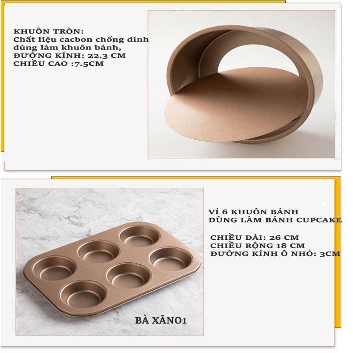 Khuôn làm bánh cao cấp chống dính - Khuôn nướng bánh cupcake, pizza, bánh mì bằng thép carbon an toàn