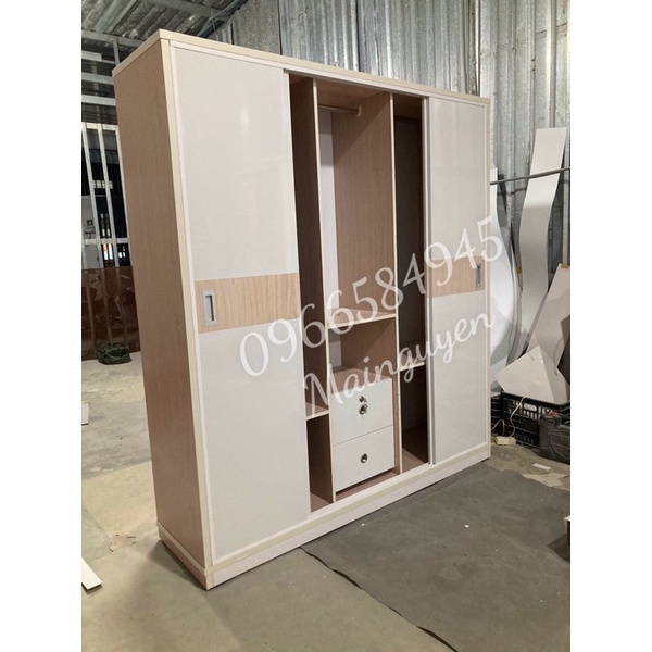 Tủ nhựa đài loan 4 cánh lùa 1m8x1m6 FREESHIP HCM 15km