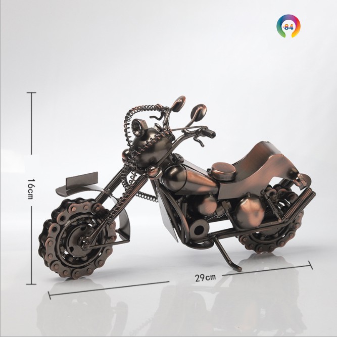 Xe Moto Harley Trang Trí Bằng Sắt 100% thủ công