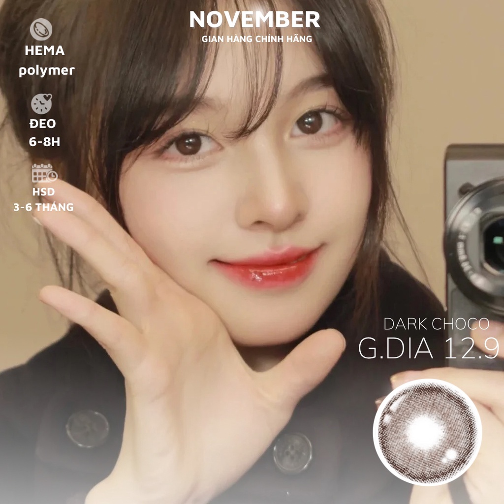 Kính áp tròng màu nâu tối CHOCOPONG DARK CHOCO tự nhiên phù hợp đi học đi làm