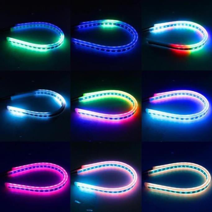 Bộ 2 led mí AUDI ô tô xe máy chạy đuổi nhiều màu chịu nước có điều khiển