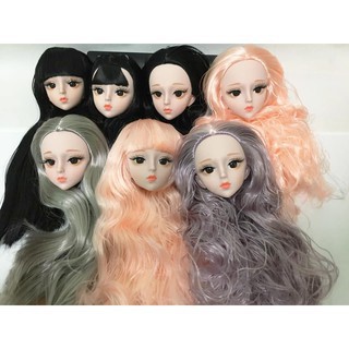 Mph Đầu búp bê mô phỏng BJD DF có gắn lông mi giả