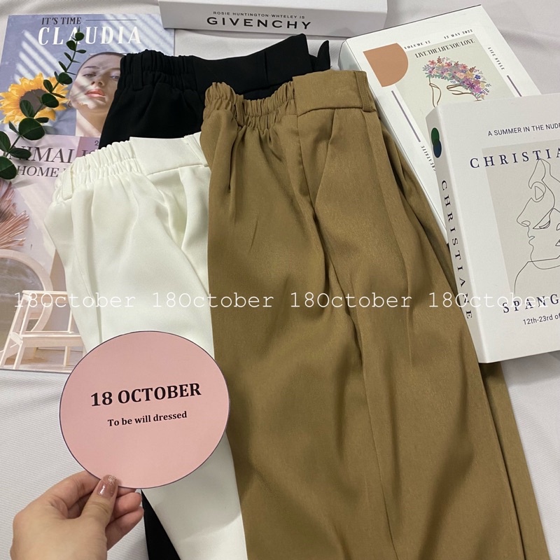 Quần ống suông ống rộng nữ cạp chun sau vải Ruby mềm mịn chất đẹp